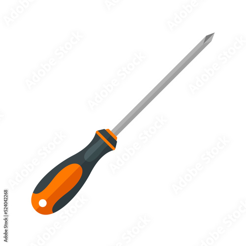 philips head screwdriver flat icon vector illustration clipart