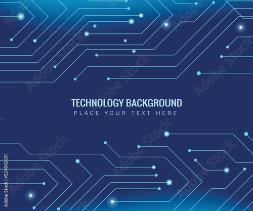 technology board connecting lines and dots on a blue background with spaces for text