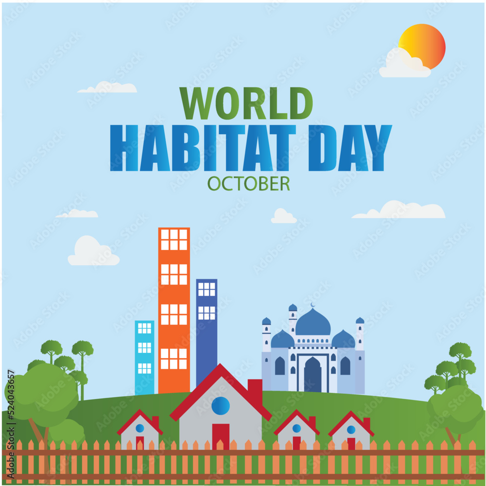 Vector Illustration of World Habitat Day. Simple and elegant design