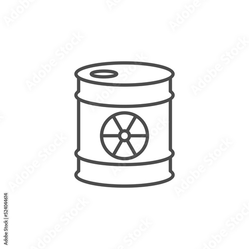 radiation on barrel icon illustration. Nuclear waste barrels stack Icon. Radioactive materials Symbol.