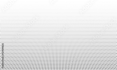 Perspective grid of dots. Abstract halftone dots background.