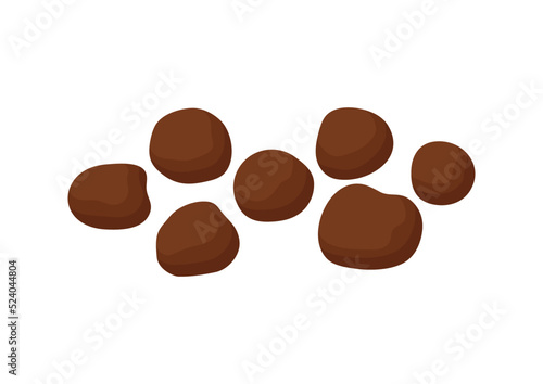 Poop excrement for bristol scale chart severe constipation. 1 type of poo - separate hard lumps cartoon vector icon isolated on white background. Flat design vector clip art poo illustration.