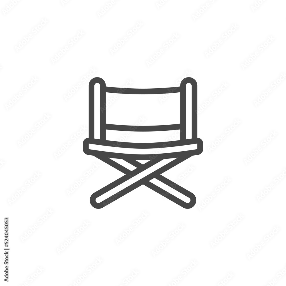 director chair icon in trendy flat design, chair icon, Director's chair linear icon. Thin line illustration. Contour symbol. Vector isolated outline drawing. director chair icon in trendy flat design, chair icon, Director's chair linear icon. Thin line illustration. Contour symbol. Vector isolated outline drawing.