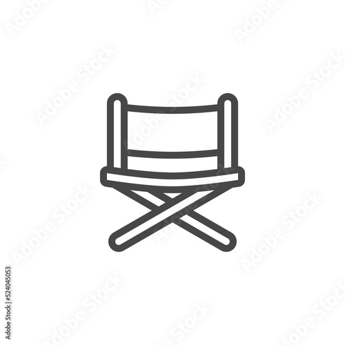 director chair icon in trendy flat design, chair icon, Director's chair linear icon. Thin line illustration. Contour symbol. Vector isolated outline drawing.