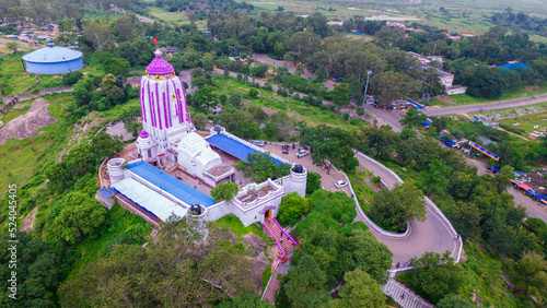 Beautiful aerial view of Jagannath Temple, The Jaganath temple is on top of a small hillock located in Ranchi, Jharkhand, India. photo