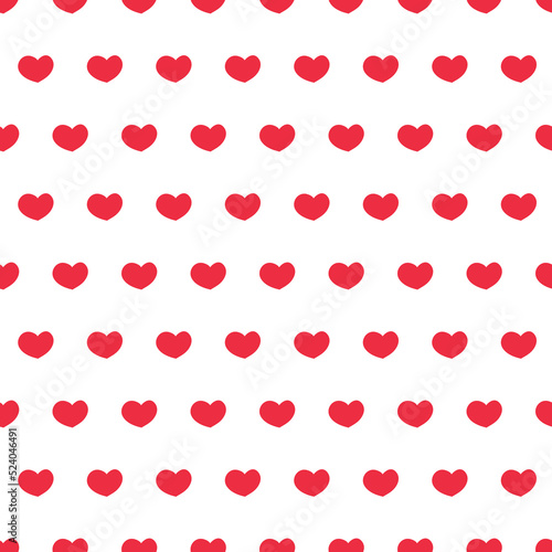 Red heart seamless pattern, handful of love hearts for design