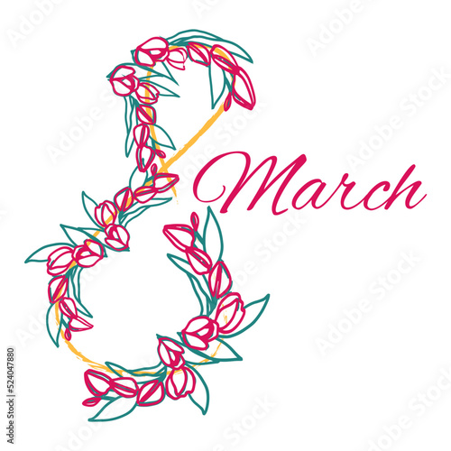 Holiday card, compliment, gift. For any holiday event and celebration.Congratulation square card with text. World woman's day 8 march