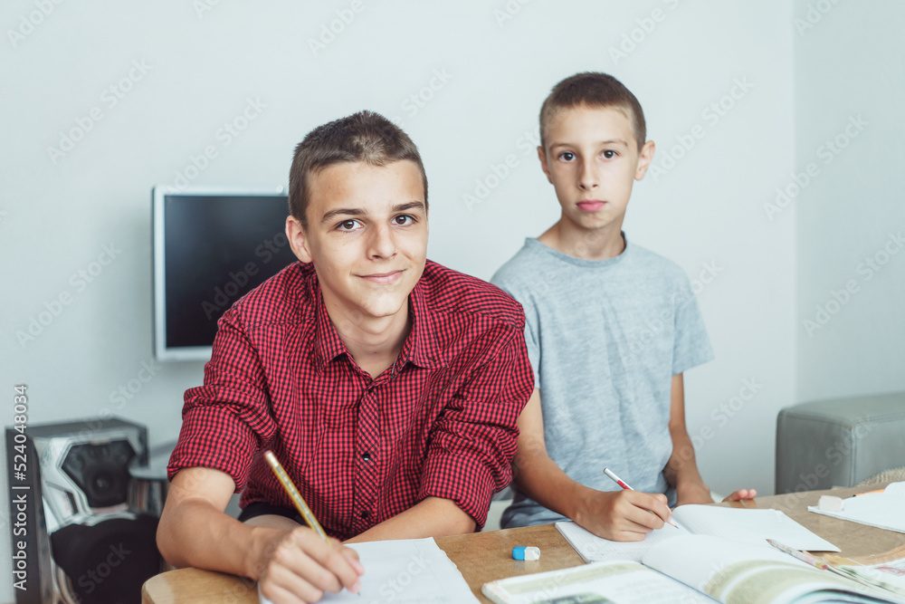 school boys in classroom at lesson school boys in classroom at lesson
