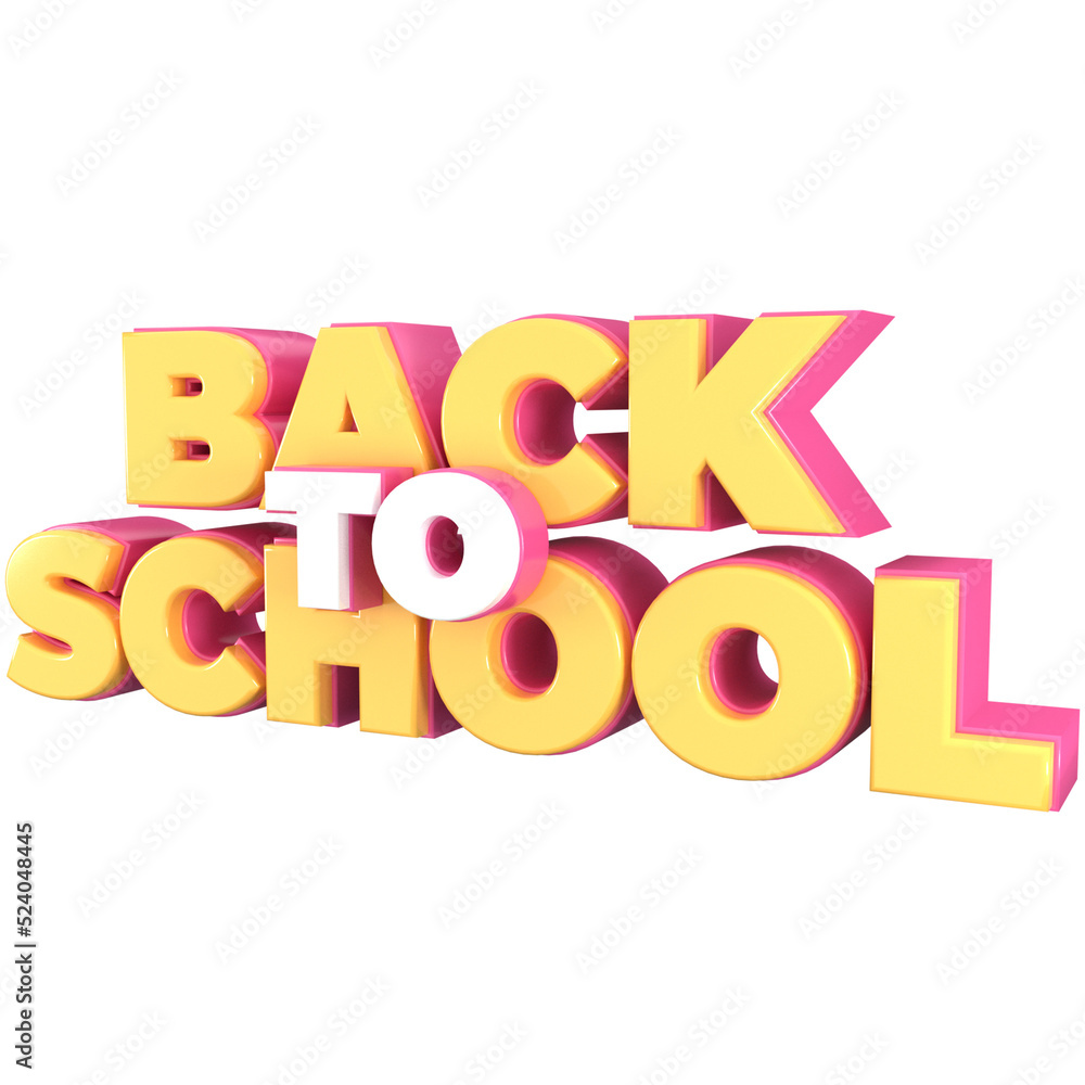 Back to school 3d lettering, for UI, poster, banner, social media post. 3D rendering Back to school 3d lettering, for UI, poster, banner, social media post. 3D rendering