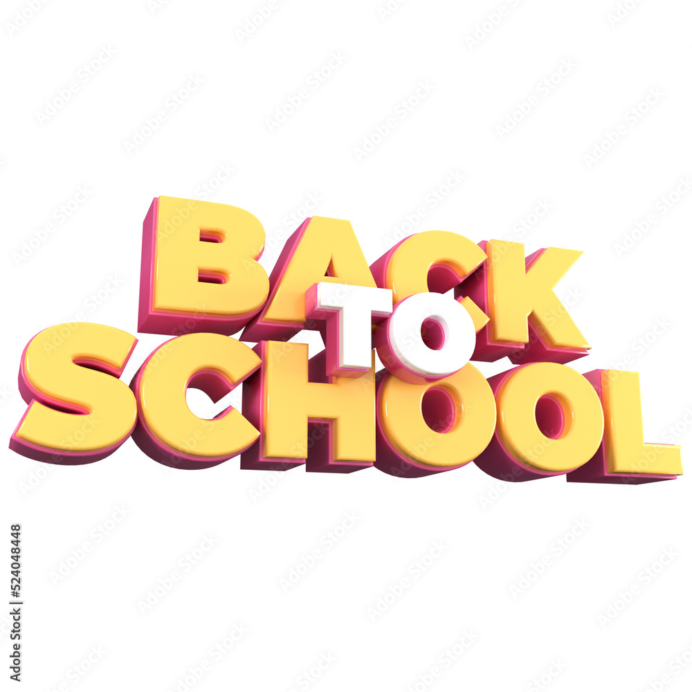 Back to school 3d lettering, for UI, poster, banner, social media post. 3D rendering Back to school 3d lettering, for UI, poster, banner, social media post. 3D rendering