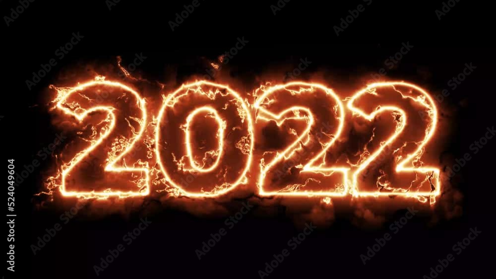 Burning 2022 text with the fire flame with hot color | firing up on text 2022 animation video Burning 2022 text with the fire flame with hot color | firing up on text 2022 animation video