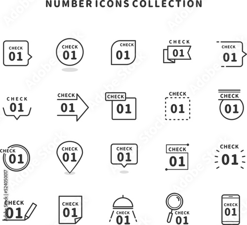 数字のアイコンのバリエーション