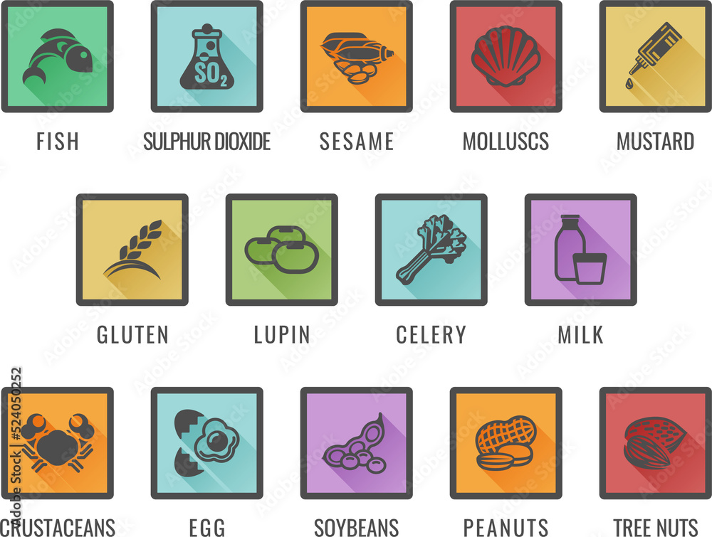 Food Allergy Allergen Icons Food Allergy Allergen Icons