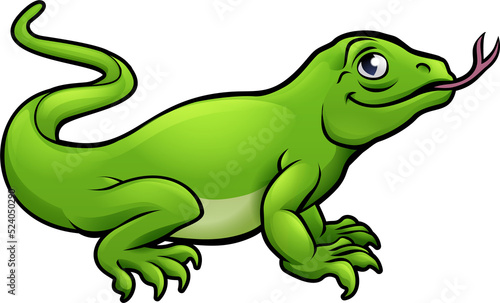 Komodo Dragon Lizard Cartoon Character