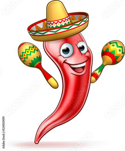 Mexican Cartoon Red Chilli ...
