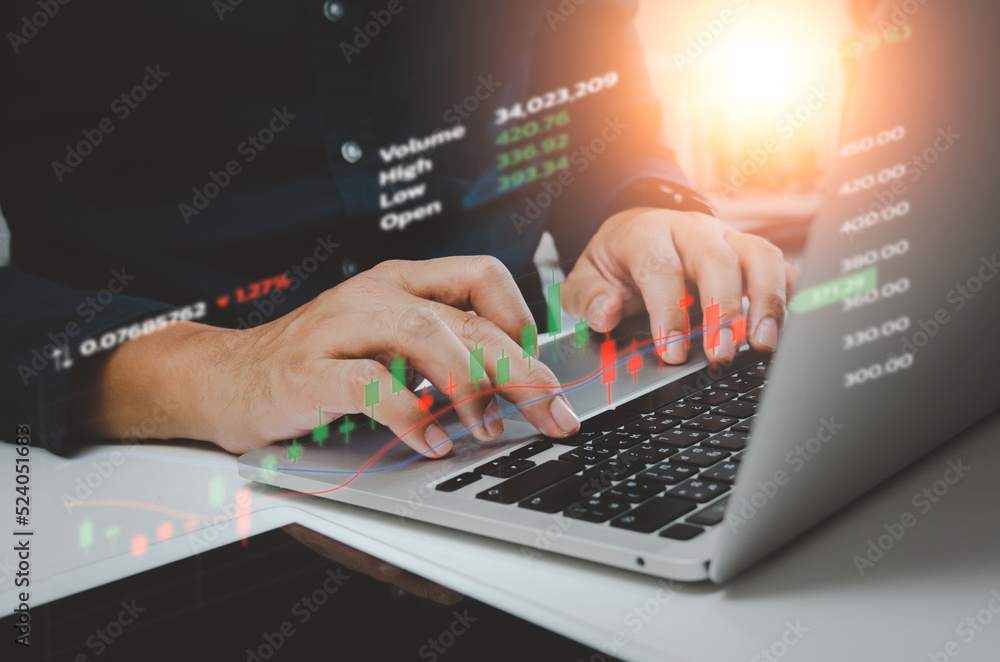 Business using computer laptop and analysing the financial data graph diagram interface virtual screen technical price indicator trading online concept. Business using computer laptop and analysing the financial data graph diagram interface virtual screen technical price indicator trading online concept.