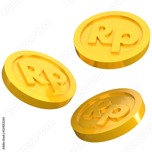 3d rupiah coin icon, for UI, poster, banner, social media post. 3D rendering