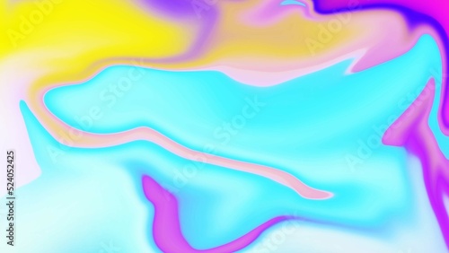 Fluid color background. Liquid shape on white. 3d rendering.