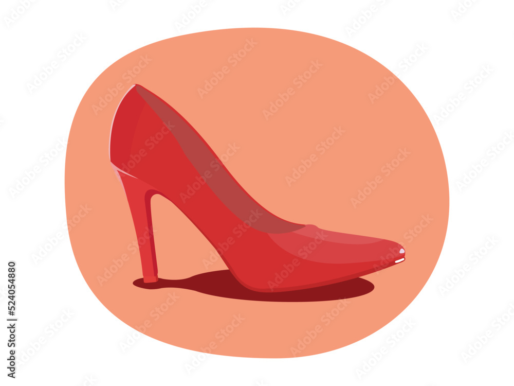 Illustration of red high heels. Women's fashion vector design. Illustration of red high heels. Women's fashion vector design.