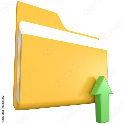 3d upload folder icon, for UI, poster, banner, social media post. 3D rendering