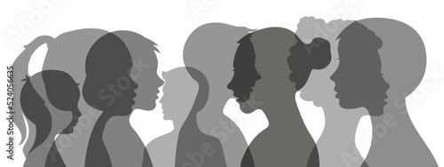 Parents and children. Drawing of a human silhouette.
Family,

adolescent psychology, family relations between relatives. Vector image.