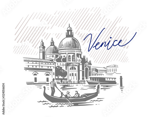 Santa Maria della Salute church in Venice. Grand Canal. Italy.