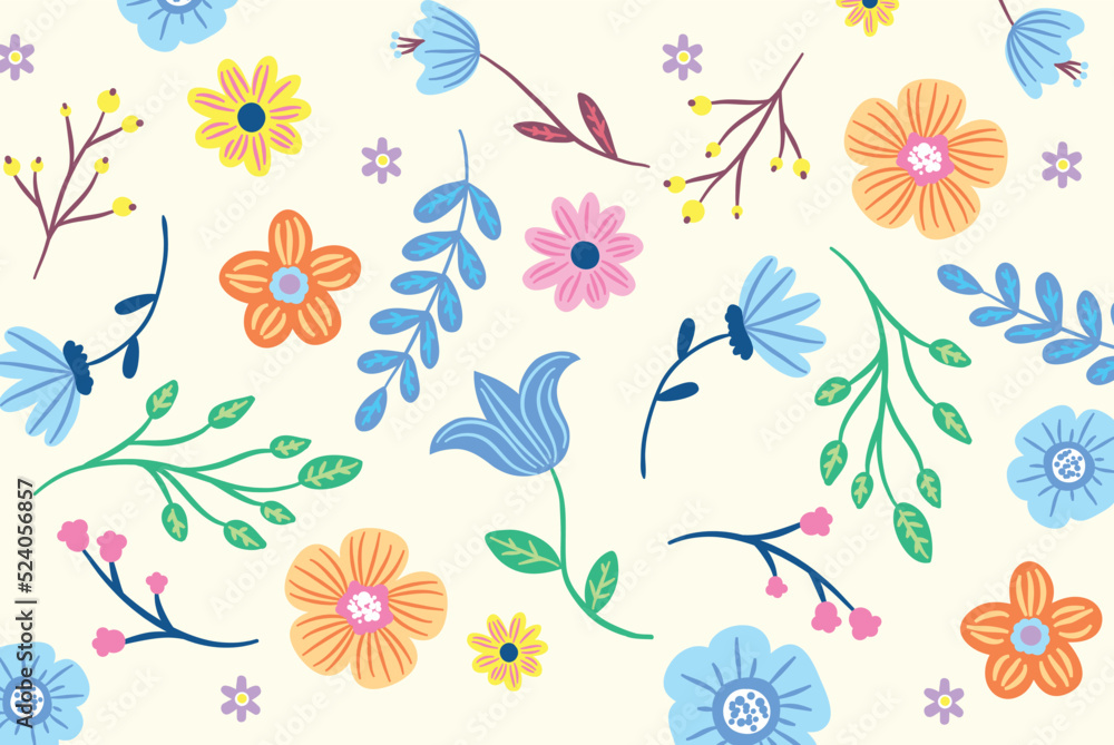 Background with Flowers  vector illustration