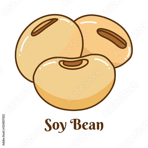 Hand drawn vector illustration of soy bean isolated on white background.