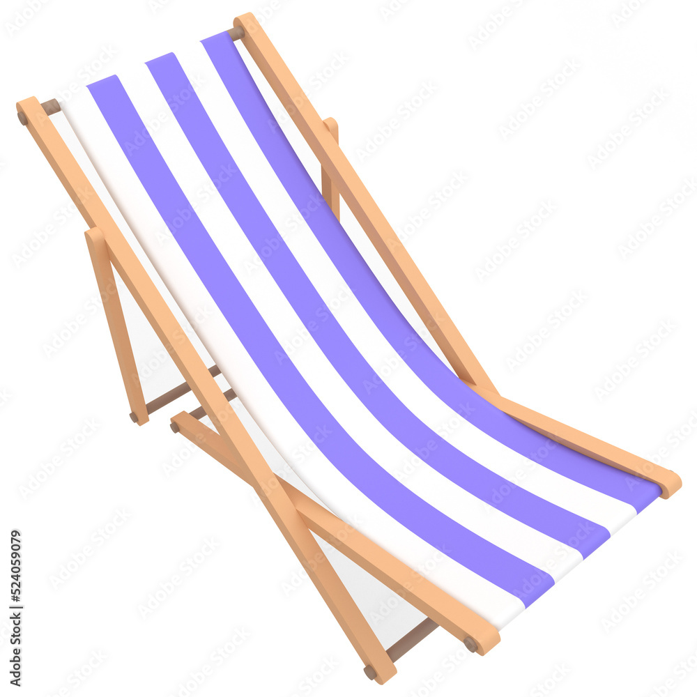 Beach chair 3d icon, for UI, poster, banner, social media post. 3D rendering
