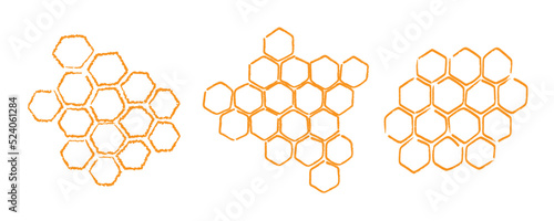 Propolis honey comb sketch. Doodle hand drawn Propolis honeycomb structure. Honey, pollen, wax, parchment and bee products in sketch style. Stock vector illustration on a white background.