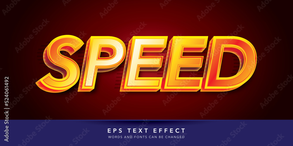 Naklejka premium speed 3d editable text effect