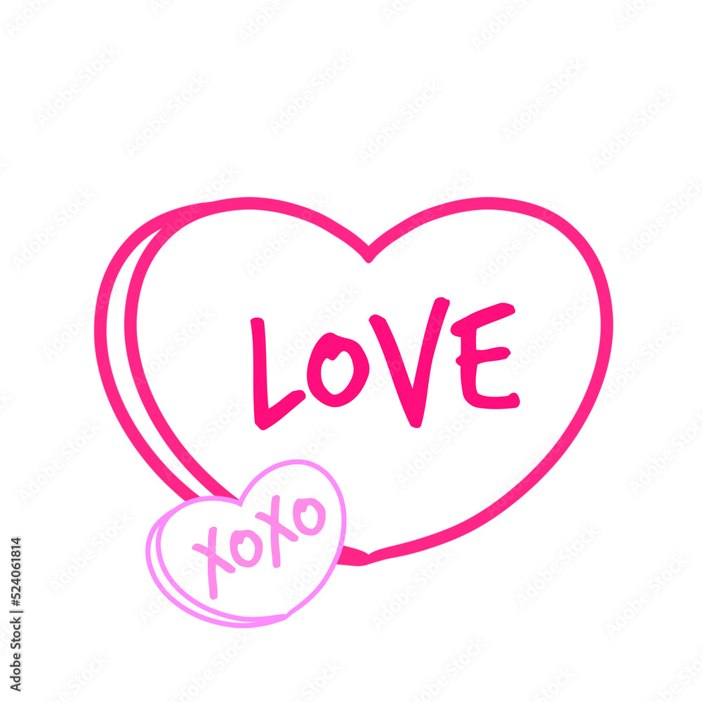 Love and xoxo heart