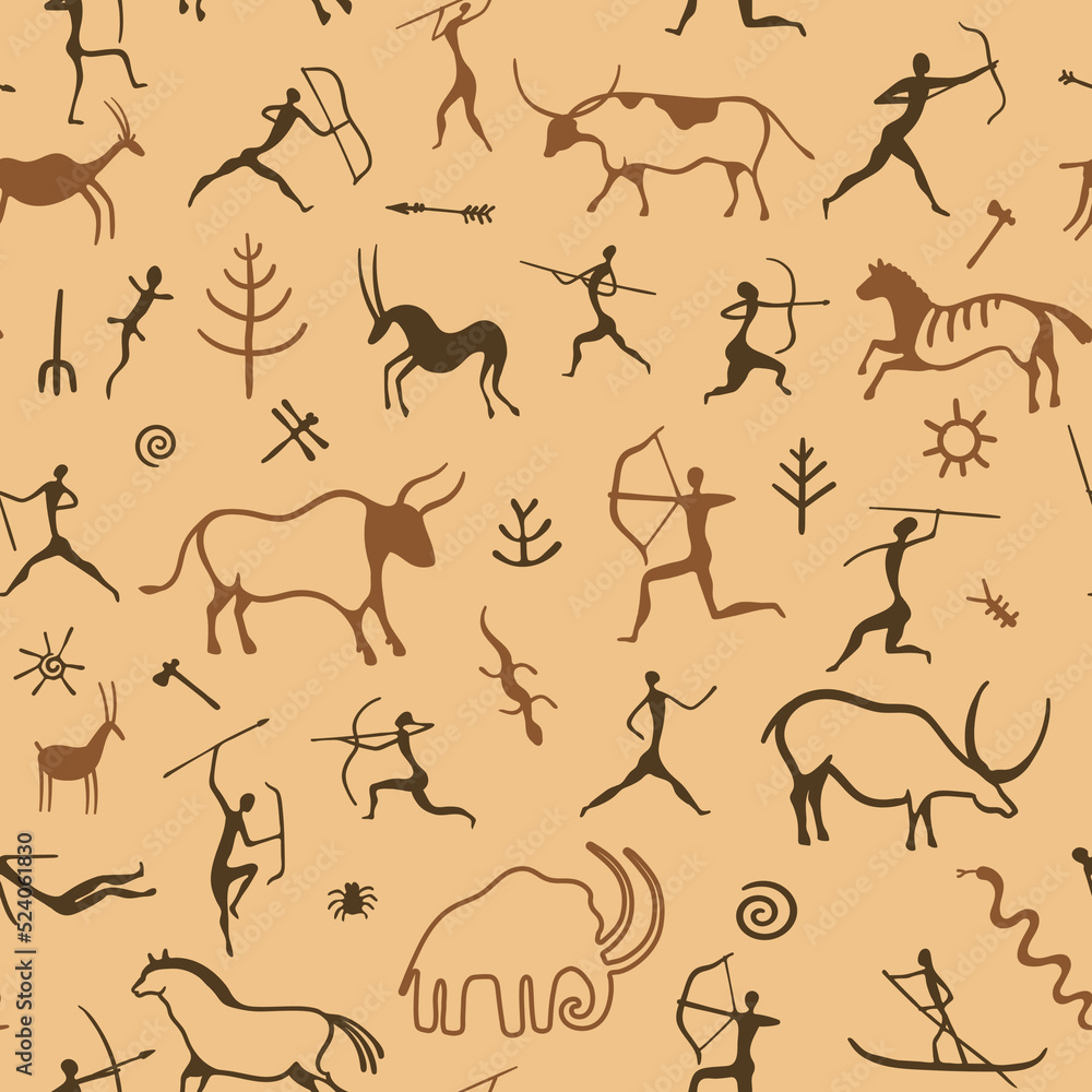Photo & Art Print Cave painting pattern, Tartila photo-art-print-cave-painting-pattern-tartila