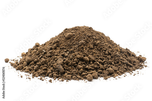 Loamy soil for crop cultivation and agriculture, Isolated soil.