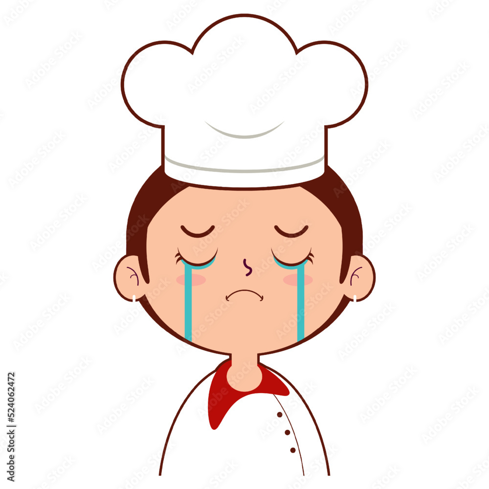 chef girl crying face cartoon cute chef girl crying face cartoon cute