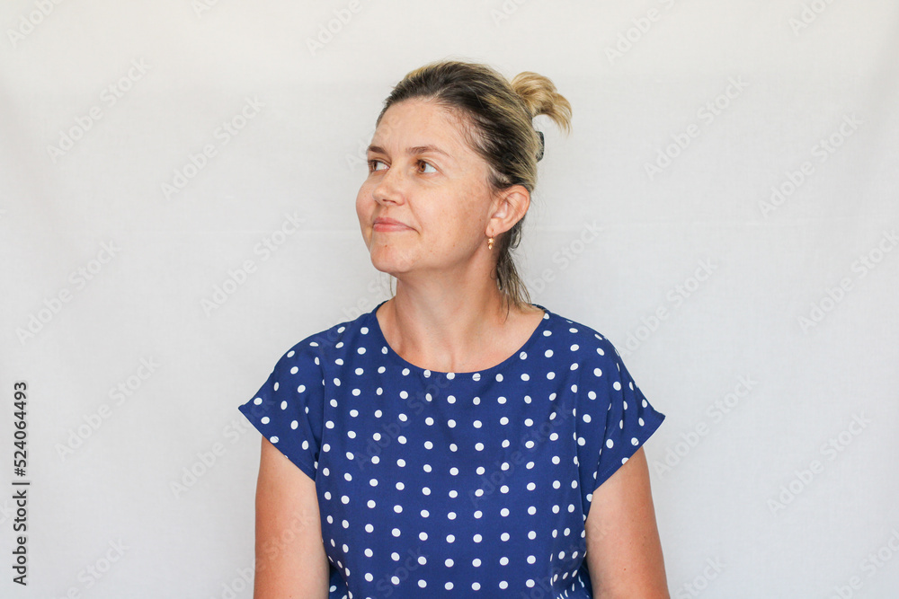 Ordinary middle-aged woman without makeup different emotions Ordinary middle-aged woman without makeup different emotions