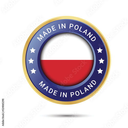 Free Download Made in Poland round label, Modern made in Poland logo - GFXLoad