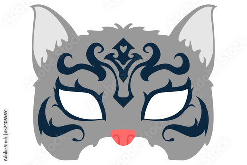 craft mask vector design with cat theme for halloween