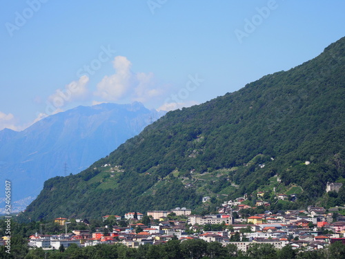 Alps near Bellinzona city in canton Ticino, Switzerland