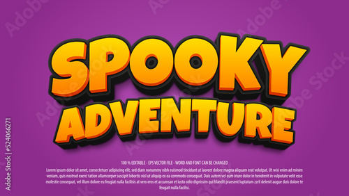 Spooky adventure 3d fun style editable text effect