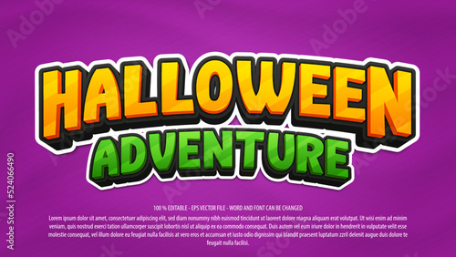 Halloween adventure 3d editable text effect