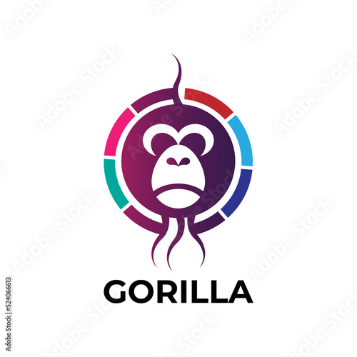 Gorilla big foot monkey animal wild mascot illu photo