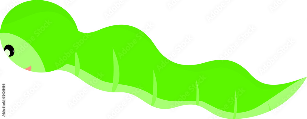 Cartoon worm funny cute characters happy lovely abstract background graphic design png
