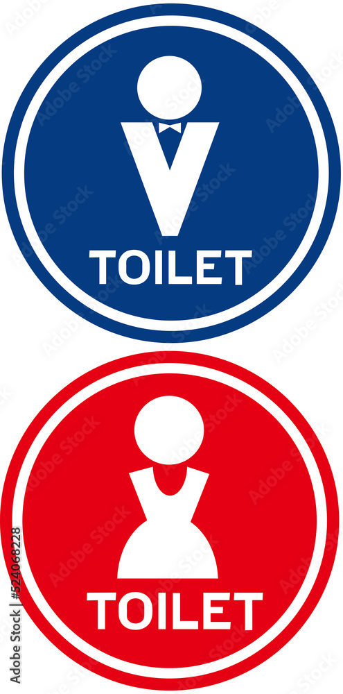 Fototapeta premium A CIRCULAR PLATE THAT INDICATES THE TOILET. MEN AND WOMEN 