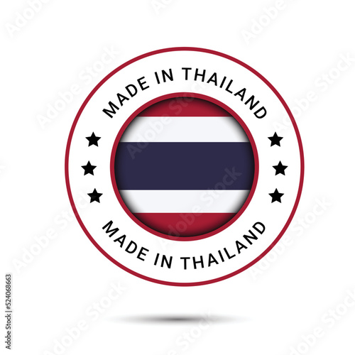 Free Download Made in Thailand round label, Modern made in Thailand logo - GFXLoad