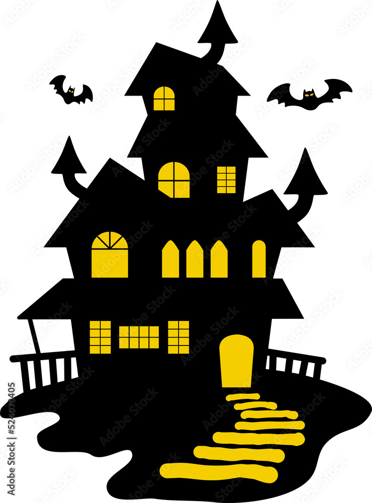 halloween house with vampire bat