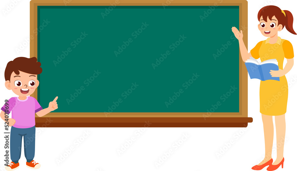 school boy and teacher infront empty blackboard school boy and teacher infront empty blackboard