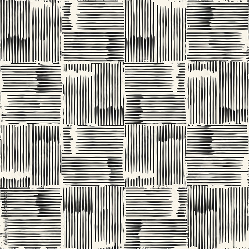 Monochrome Moiré Effect Textured Checked Pattern