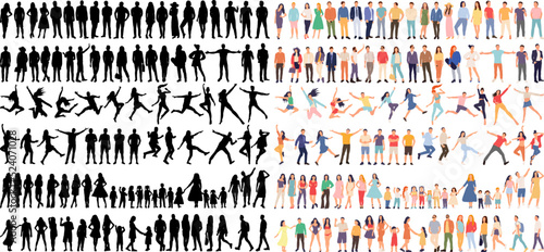 set of people in flat style isolated, vector