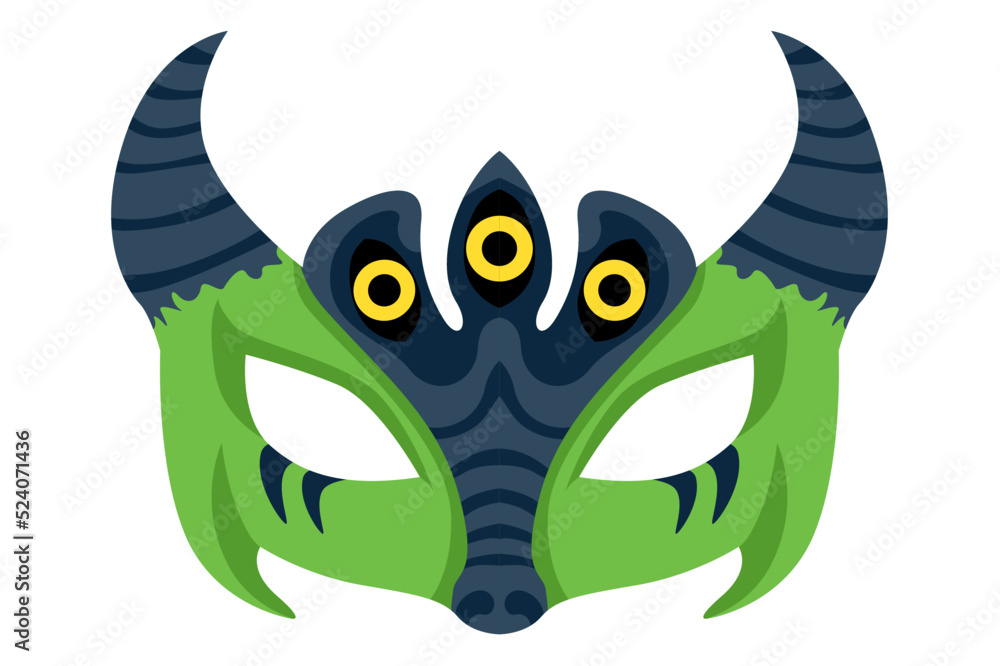 Fototapeta premium craft mask vector design with Demon beast theme for halloween